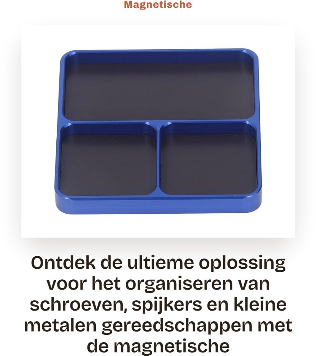 Dailygoods- Schroevenhouder Magnetisch - Aluminium Antislip - Gereedschapsorganizer - Duurzaam - Onderhoudsvriendelijk - Voor Thuis/Kantoor/DIY