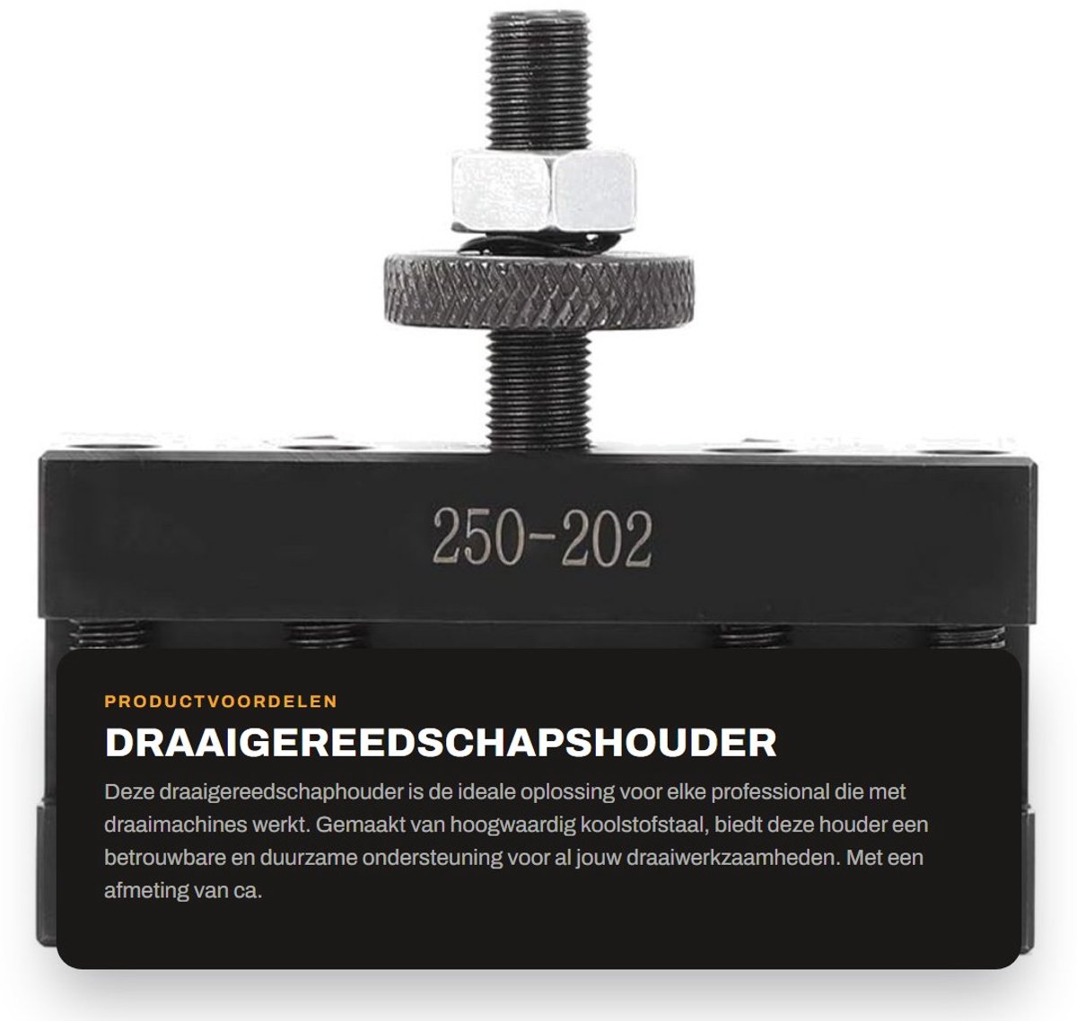 Dailygoods- Gereedschapshouder - Draaigereedschapshouder - CNC-gereedschapswand - Koolstofstaal - 88 x 85 x 30 mm - Snelwissel systeem - Draaimachinehouder