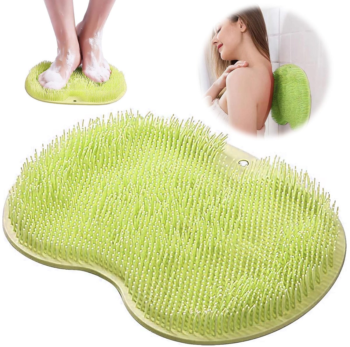 Dailygoods- Douche Deurmat Antislip - Voetmassage Pad - Voetborstel - Siliconen Massager - Zuignappen - Duurzaam Materiaal - Voetenreiniger