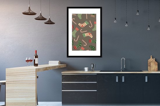Patron de cannes à sucre et chaussettes de Noël 60x90 cm