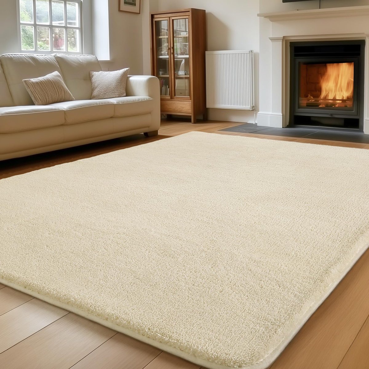 Lemon Tapijt Vloerkleden Woonkamer Groot 275x370, Grijs Tapijt voor Slaapkamer Wasbaar Vloerkleed Antislip Pluizig Tapijt Shaggy Crème Tapijten Extra Grote Vloerkleden voor Woonkamer Kinderkamer
