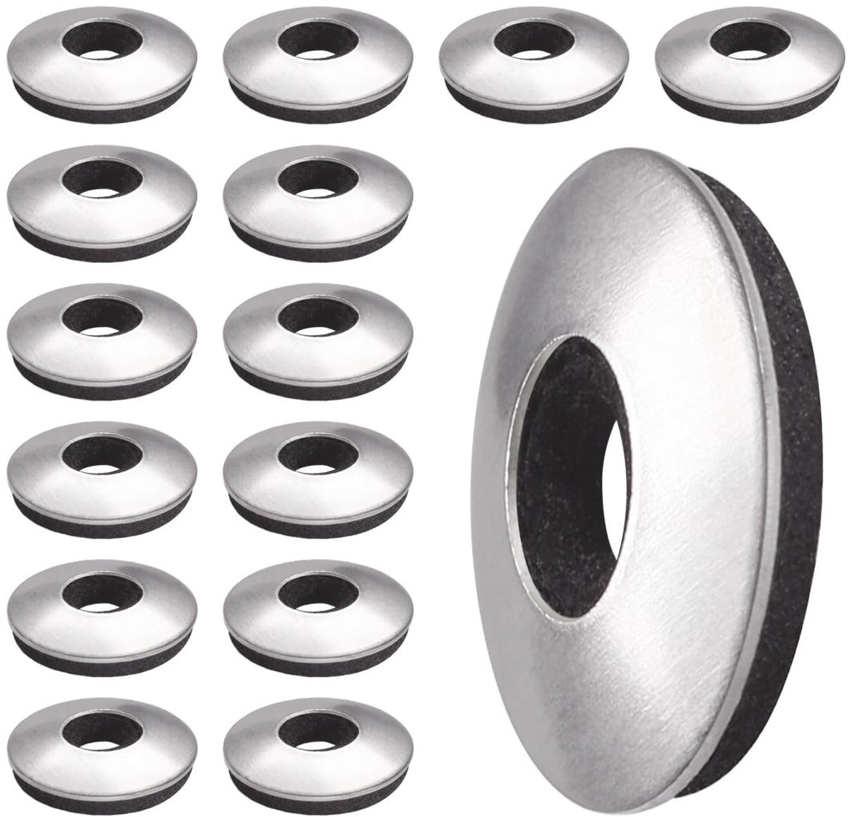 EPDM afdichtingen met neopreen coating van roestvrij staal, ringen M4.2 x 12 mm, set van 15, waterdicht, duurzaam en corrosiebestendig