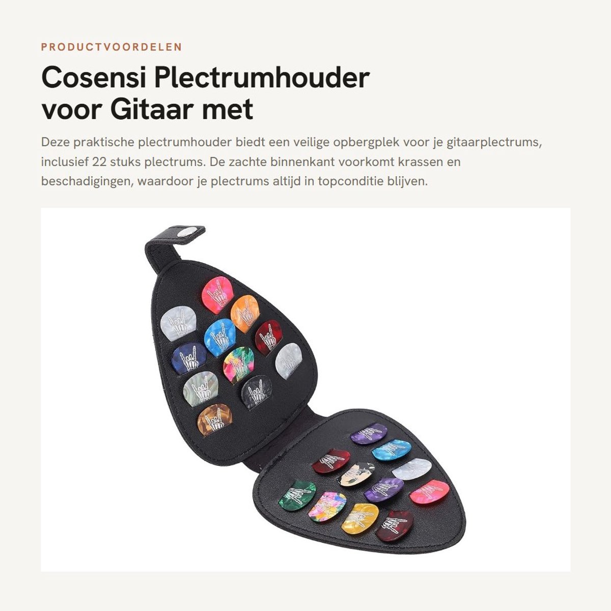 Dailygoods- Plectrumhouder Grote Capaciteit - Opbergtas - Krasbestendig - Duurzaam - PU-leer - Gemakkelijk op te bergen