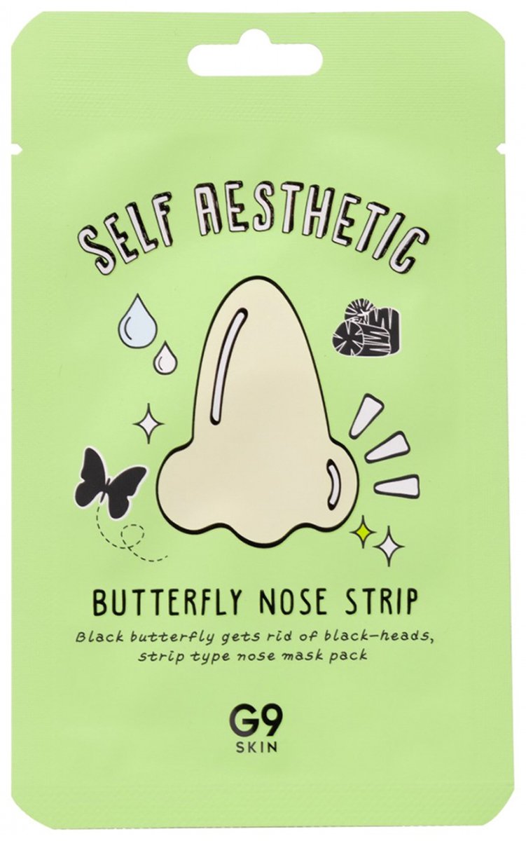G9SKIN Zelfesthetische vlinderneusstrip / neuspleister tegen mee-eters en puistjes 1 stuk