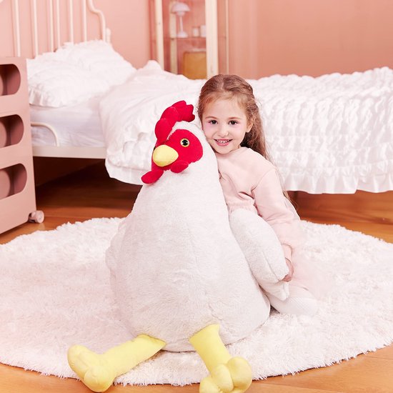 Grote kip knuffeldier, enorme kip, knuffeldier, 60 cm, groot pluche speelgoed, Jumbo XXL XL knuffeldieren, cadeau voor kinderen — afbeelding 4