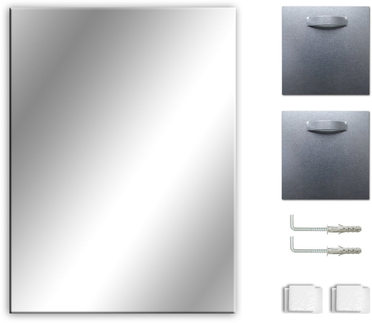 Spiegel voor badkamer, douche, 11 maten, Wandspiegel, W50cm x H40cm (20"x16") Kleur: wit