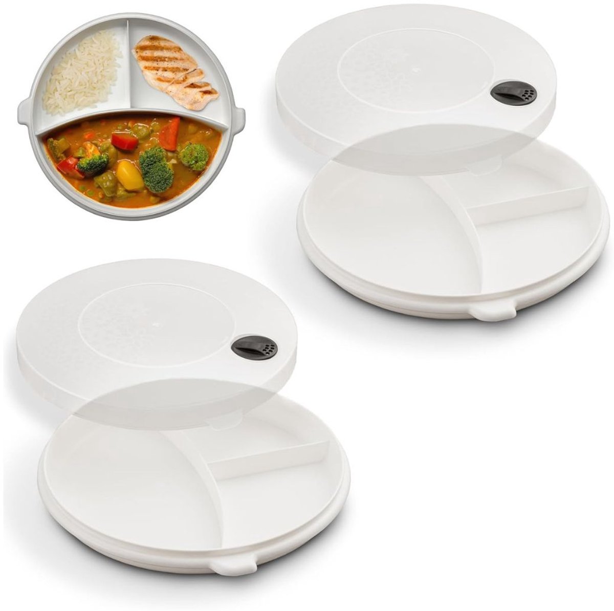 CRLYN® Magnetron Bord - Magnetron Bakjes met Deksel - Magnetron Bord met Deksel