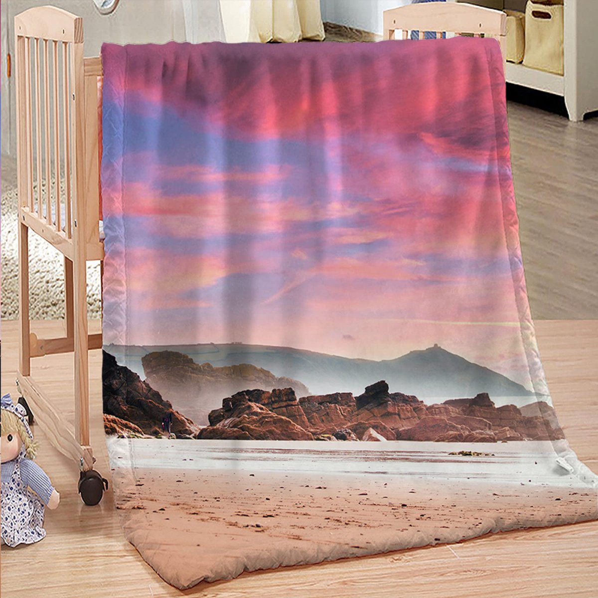 deken Queen Size - veelzijdige deken voor bed pluizige zachte grote plaid picknick deken grijs hond 100% microfiber 220x240cm