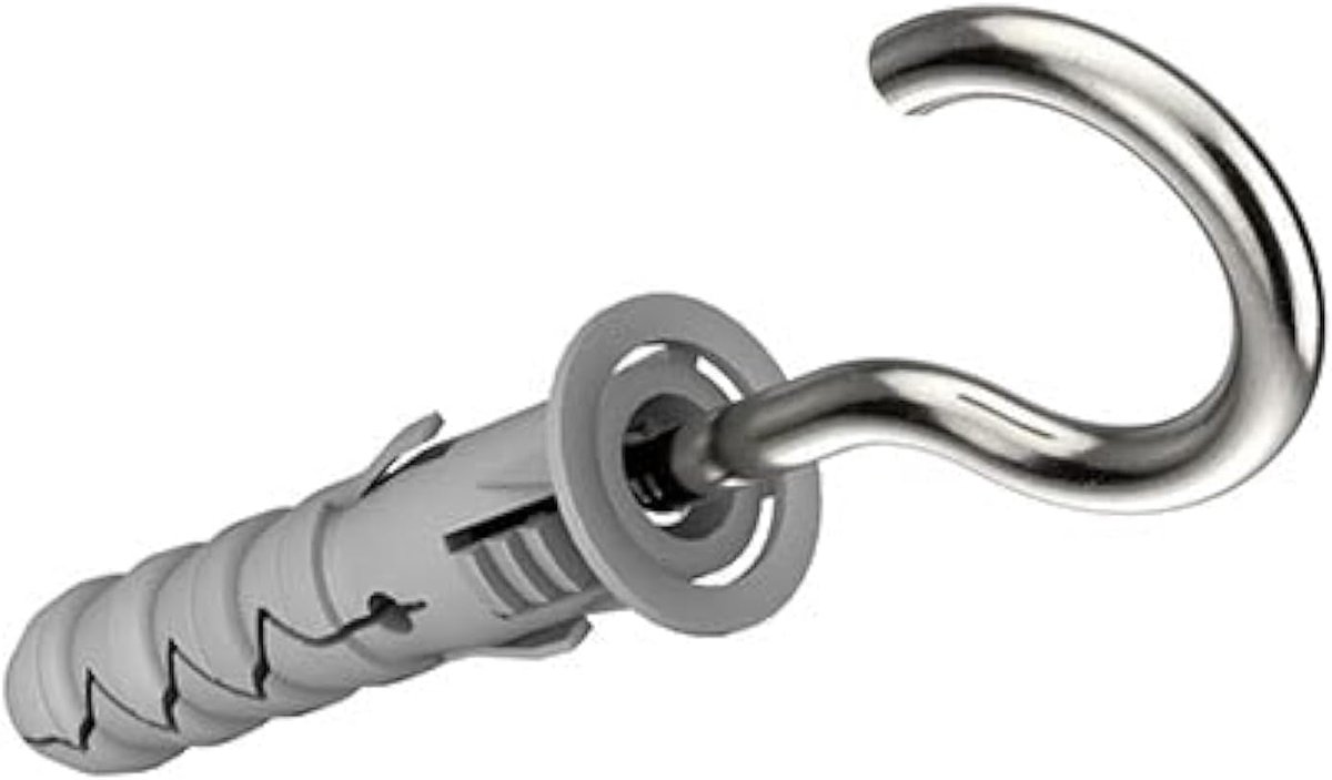 haakschroeven met muurpluggen M12 / 7x105mm oogschroeven, zelftappende C-haken en nylon Rawl-bevestigingen, universele expansiepluggen en muurhaken (10 stuks)