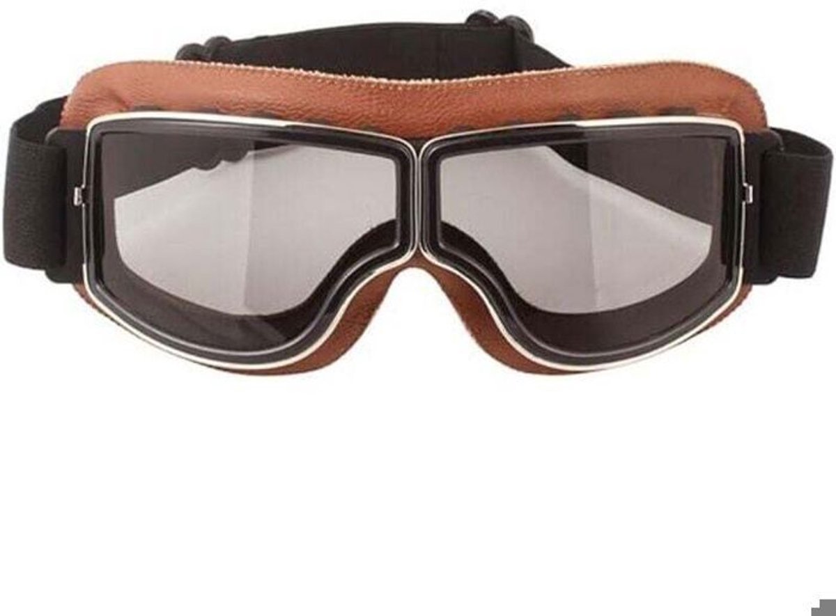 Retro motorbril - anti-condens - warm - Geschikt voor paardrijden, mountainbiken en offroad motorrijden.