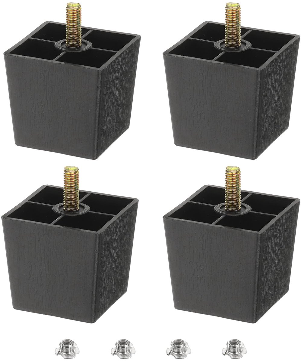 2 inch meubelpoten van kunststof, set met 4 vierkante conische poten voor tafel, bank, kast en bed, reservepoten voor meubels met M8 bouten