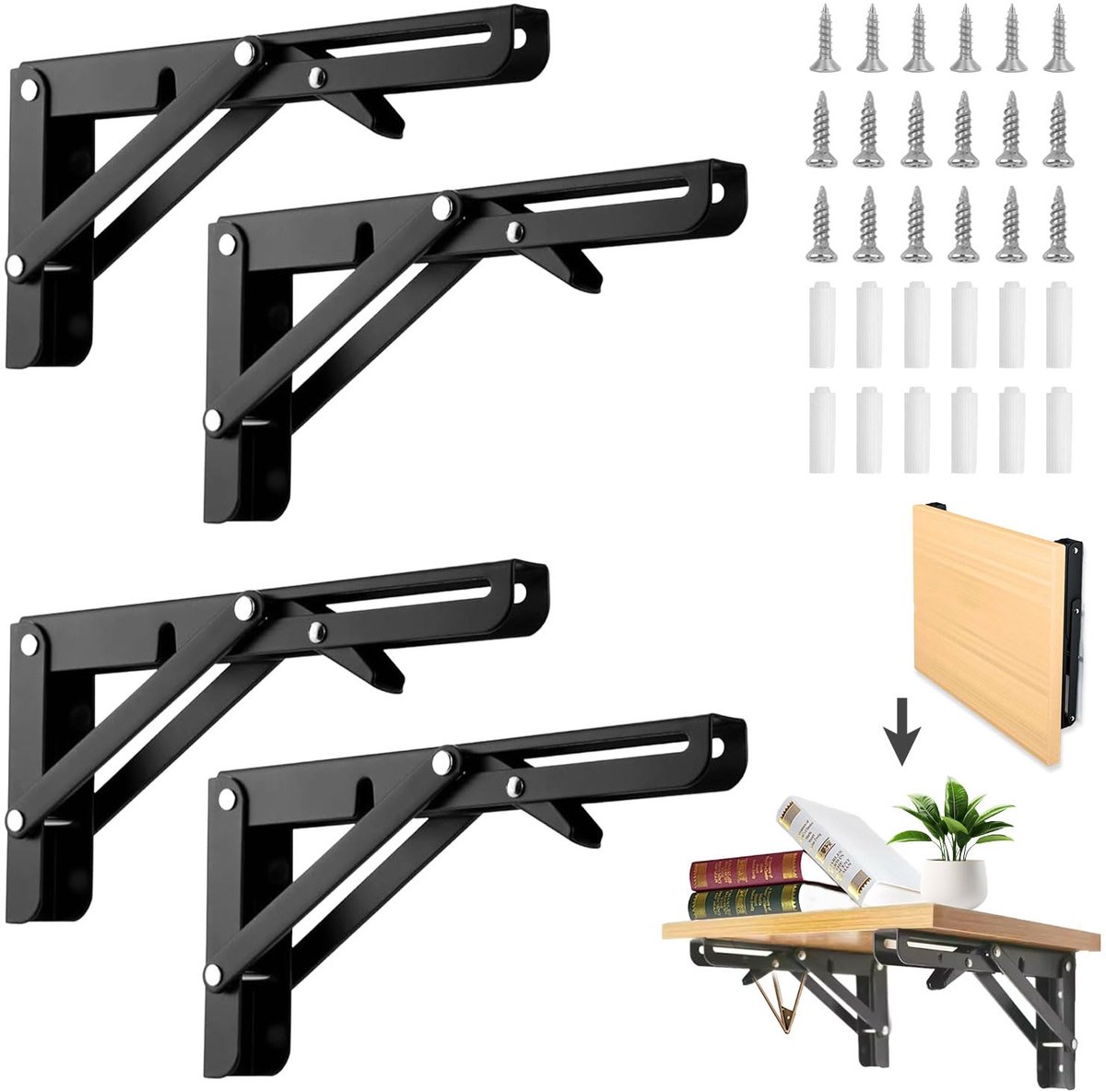 klapconsole, zware belasting, 260 mm, voor keuken, werkplaats