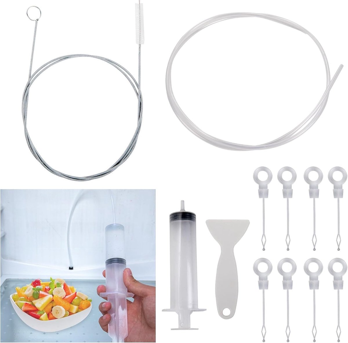 Reinigingsset voor koelkasten met ontstopper en drainagehulpmiddelen voor een optimale werking