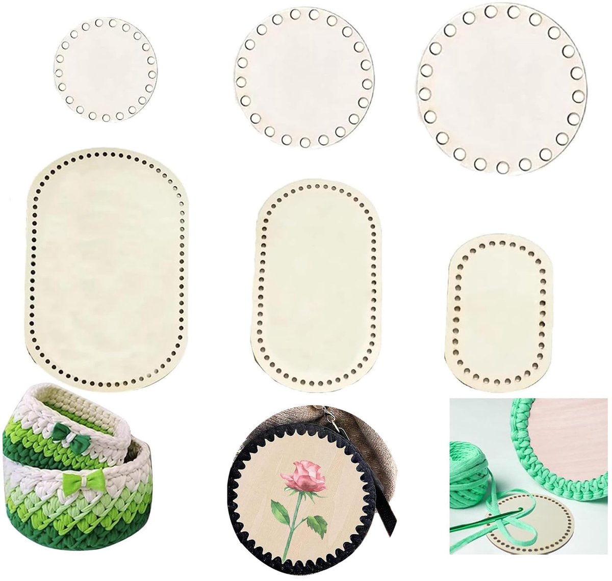 Mand Bodem, Cirkel Blank Gehaakte Mand Houten Basis, Ovale Houten Mand Bottoms, voor Diy Mand Weven Levert Craft Maken Home Decoration