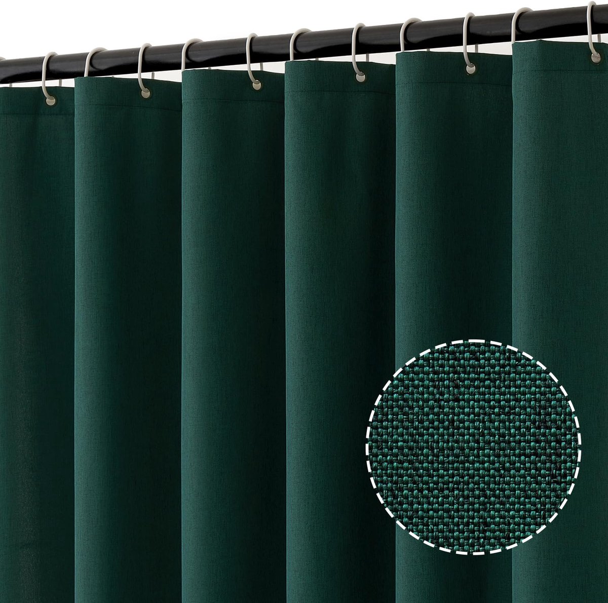 Gordijn 120x200cm donkergroen luxe polyester waterdicht douchegordijn voor hotel wasbare stof badkamer gordijn met 8 ringen