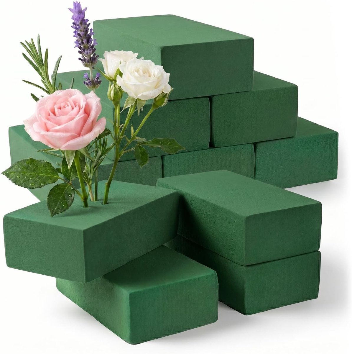 Rechthoekig bloemschuim voor verse en kunstbloemen - 10 stuks steekmassa voor knutselen, feesten en bruiloften