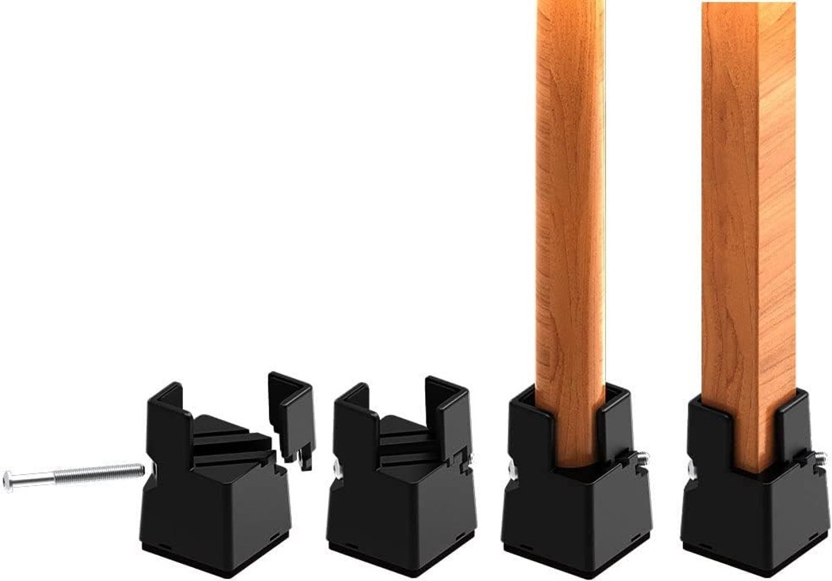 Verstelbare Bedverhogers van 5 cm voor Meubels, Geschikt voor Bedpoten van 0-3,8 cm, Robuuste Verhogers voor Sofa, Bureau en Kast