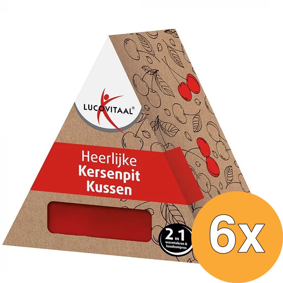 6x Lucovitaal Kersenpit Kussen Langwerpig (1 stuk)