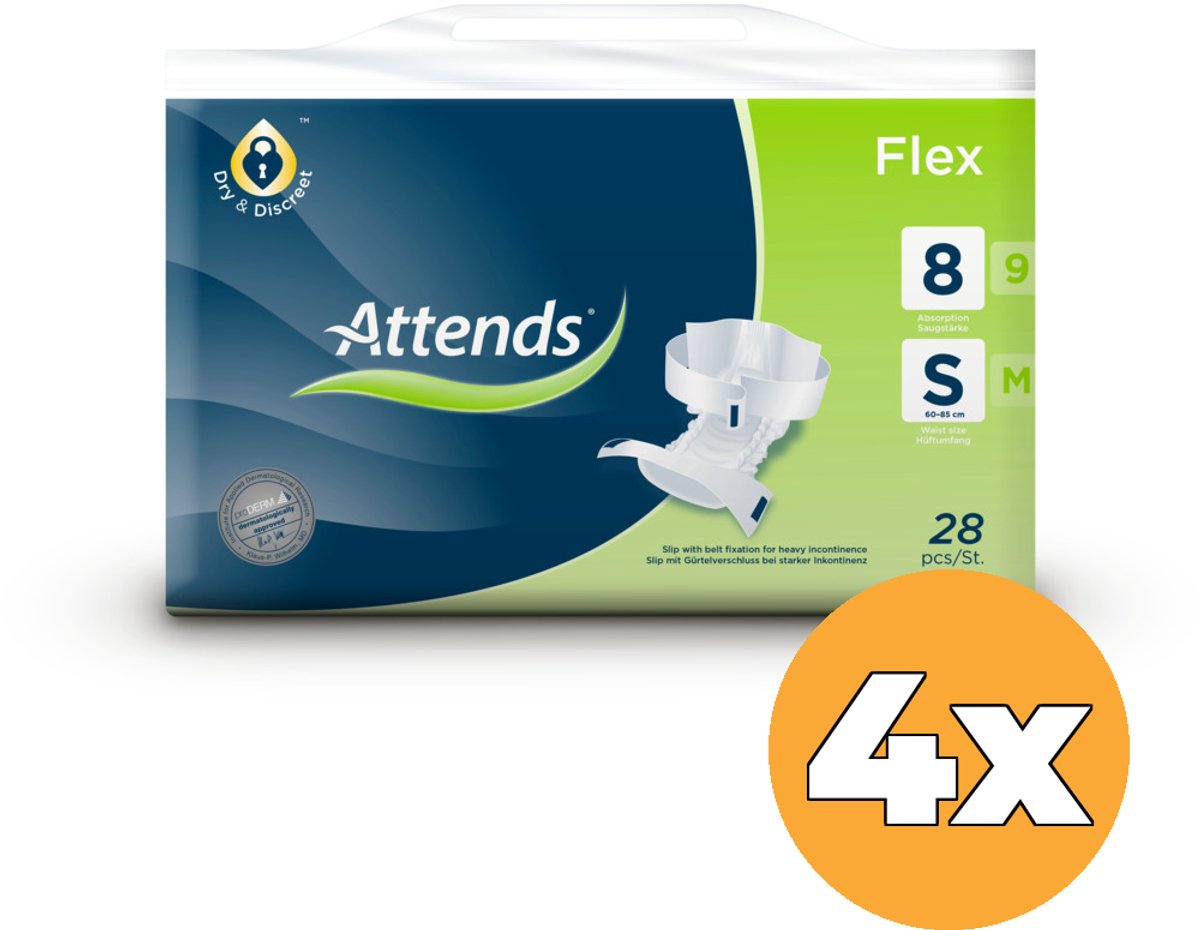4x Attends Flex 8 Maat S (28 stuks)