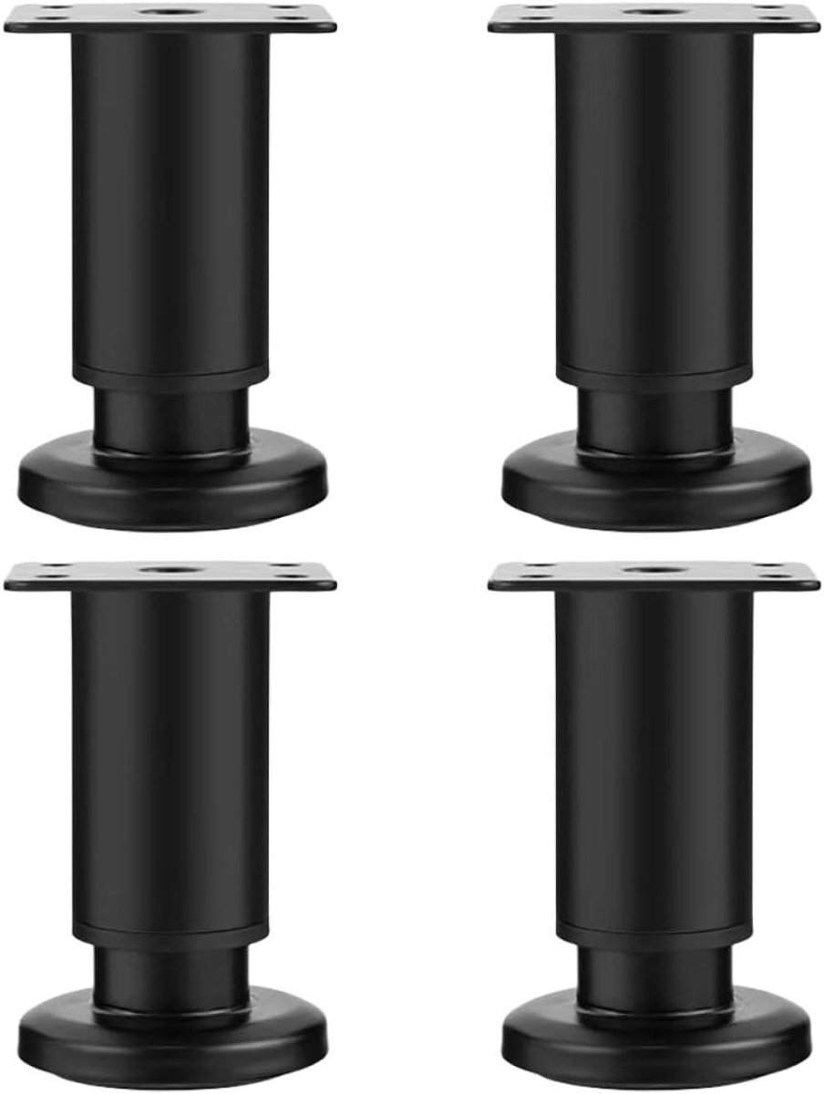 Meubelpoten - Verstelbare steunen - Meubels Stabiliseren - Koudgewalst Staal - 8-30 cm - Zwart