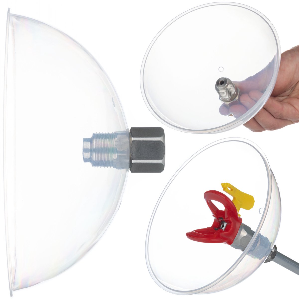 Rosfix Spatscherm Spuitpistool - Doorzichtige Bescherming - 7/8" Montage, Chemisch Bestendig