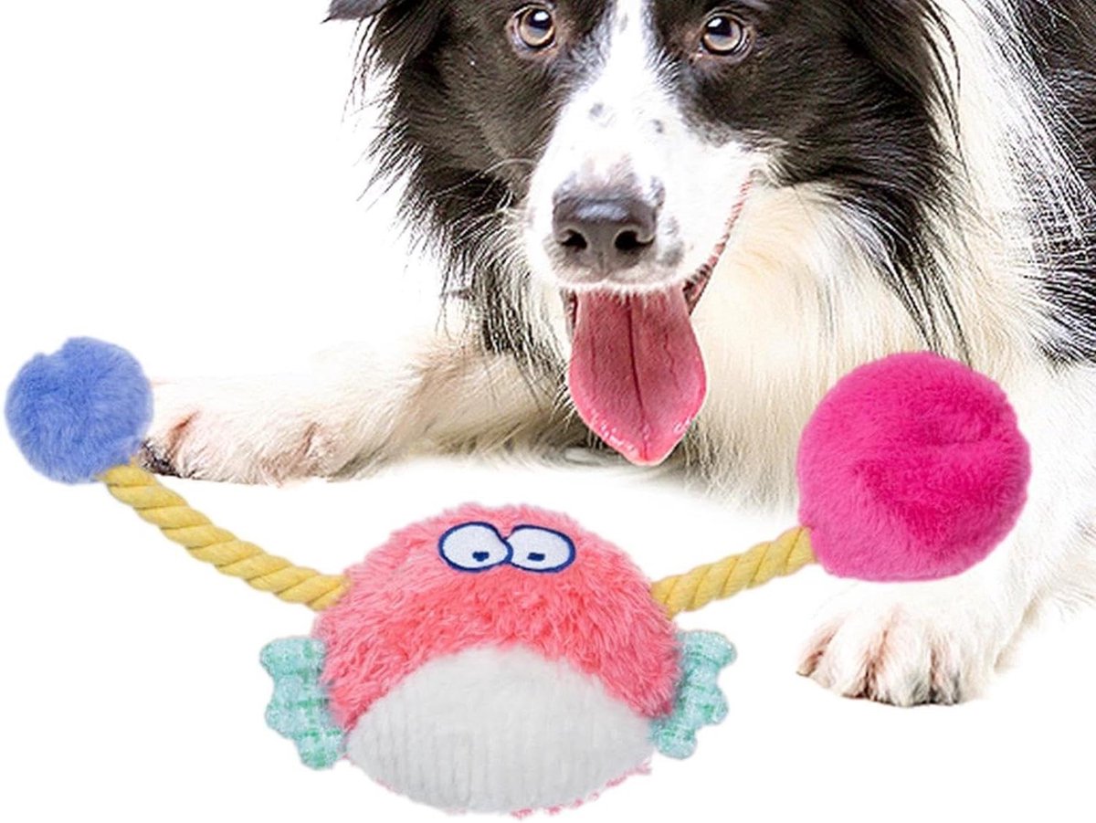 Pluche Hondenspeeltjes - Puppy Speeltje Met Pieper - Actief Spel - Uniek Dubbel Geluid - 28x7x4 cm - Stijl B