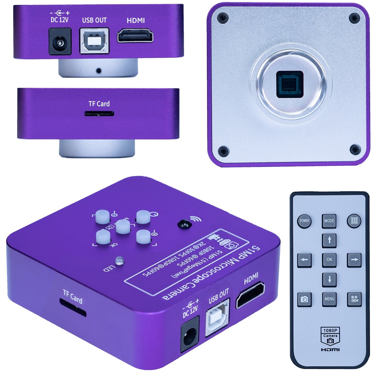 Rosfix Microscoopcamera Puppis Pink PRO KMPPP-HDMI-USB - 51MP Sensor, HDMI/USB, 4K Fotoopslag