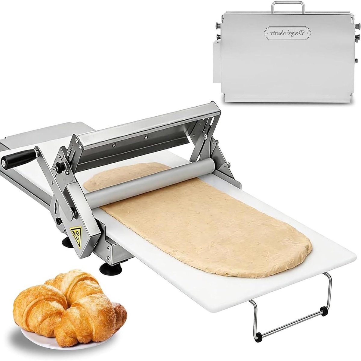Deeguitroller Pastamachine - Deegroller Deegpers - Bakken Thuis - Verstelbare Dikte - 30cm Werkbreedte - Metaal