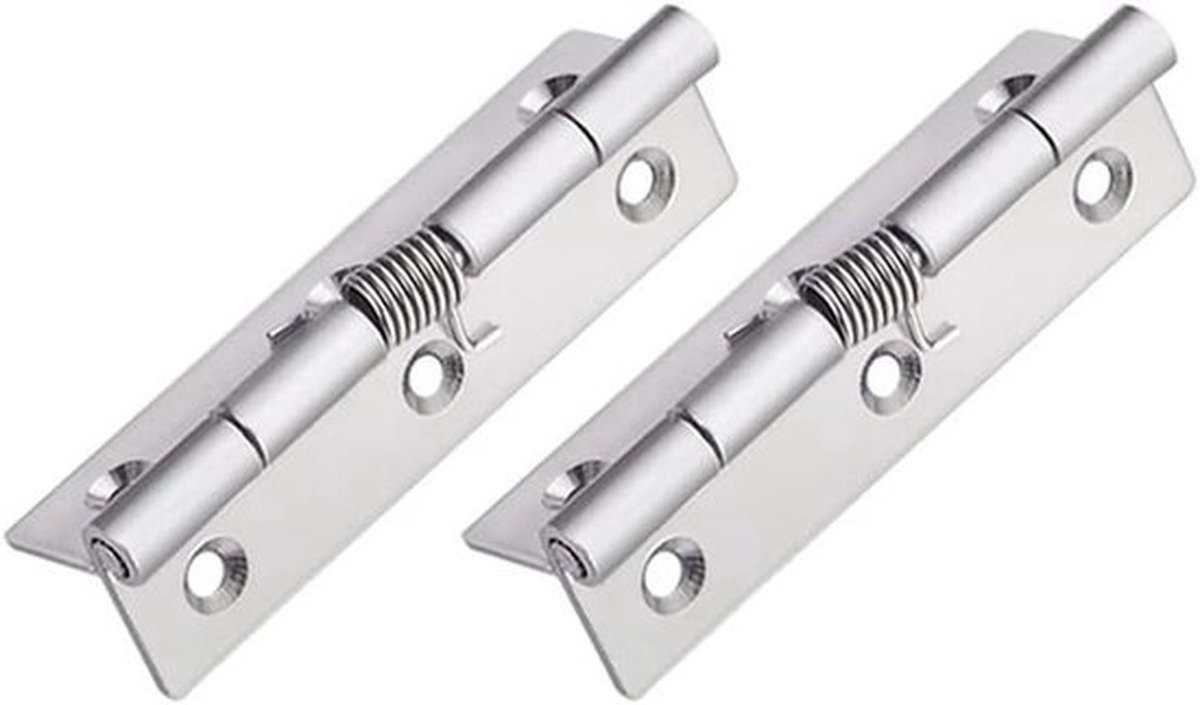 Zelfsluitende RVS Deurhengsels 2 Stuks, Automatische Sluiting voor Verborgen Deuren, Duurzame en Sterke Scharnieren (100×50×2MM)