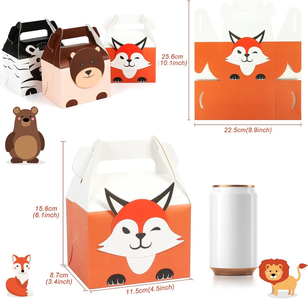 12 Verjaardagsgeschenken voor Kinderen - Leuke Dozen voor Cookies en Dieren, Jungle Thema