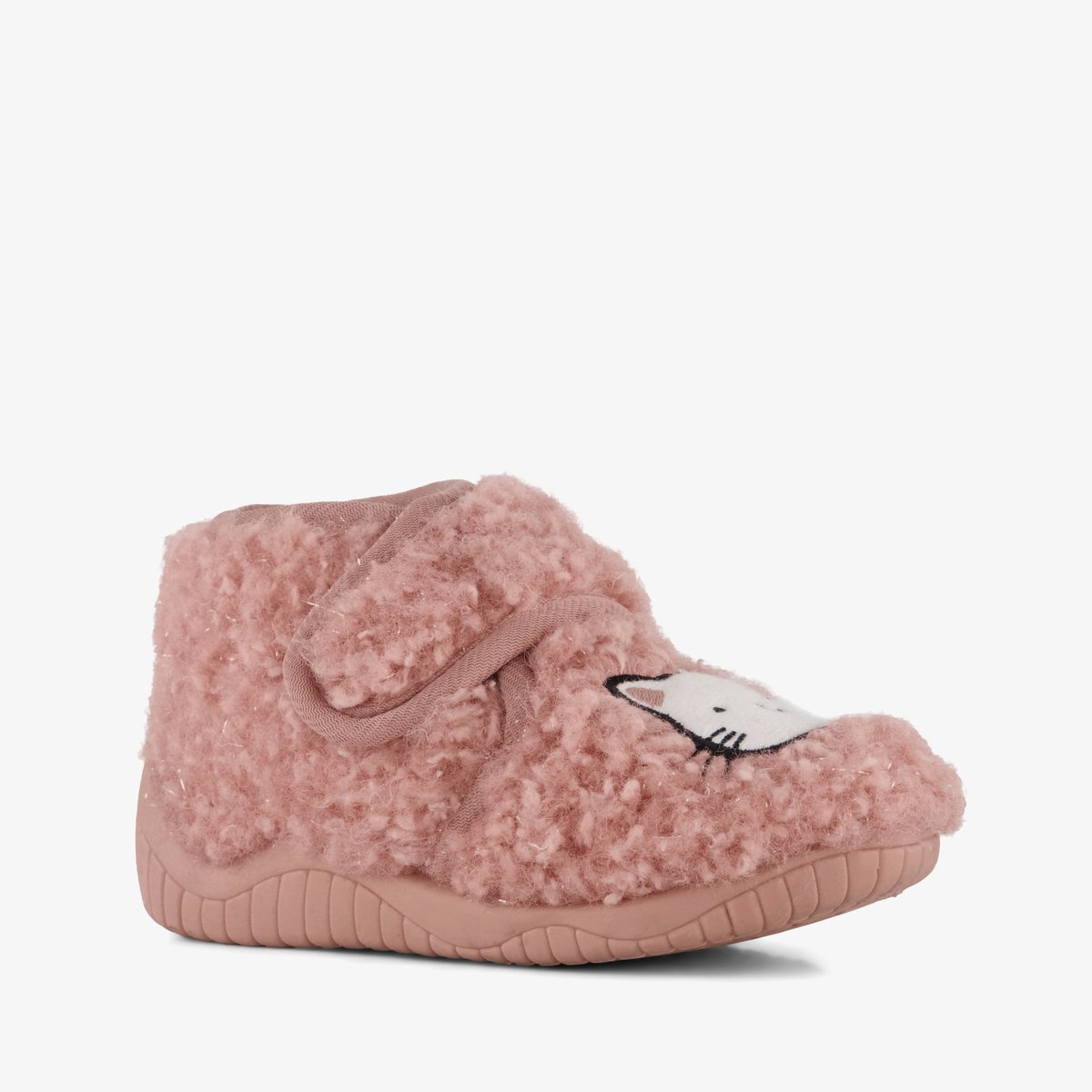 Thu!s meisjes teddy pantoffels met kat roze - Maat 24 - Sloffen