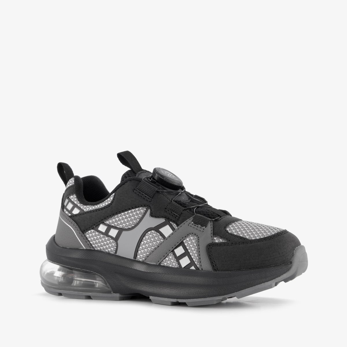Bleu Box jongens sneakers met airzool zwart grijs - Maat 31 - Uitneembare zool
