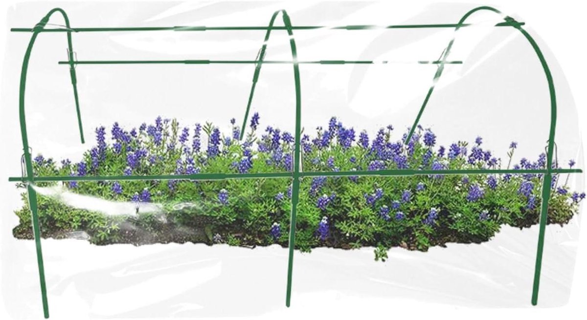 Kweekkas Tunnel - Plantenboog Kas - Planten Beschermen - Stabiele Boogvorm - 120x65x80 cm - Zwart