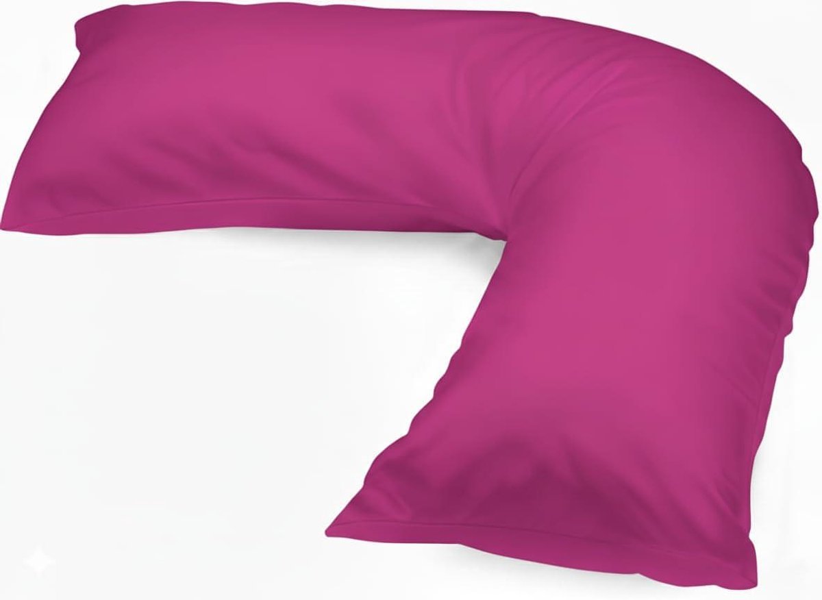 V-kussenhoes - Zwangerschapskussen - Extra ondersteuning - Hypoallergeen en ademend - ca. 70 x 33 cm - Fuchsia
