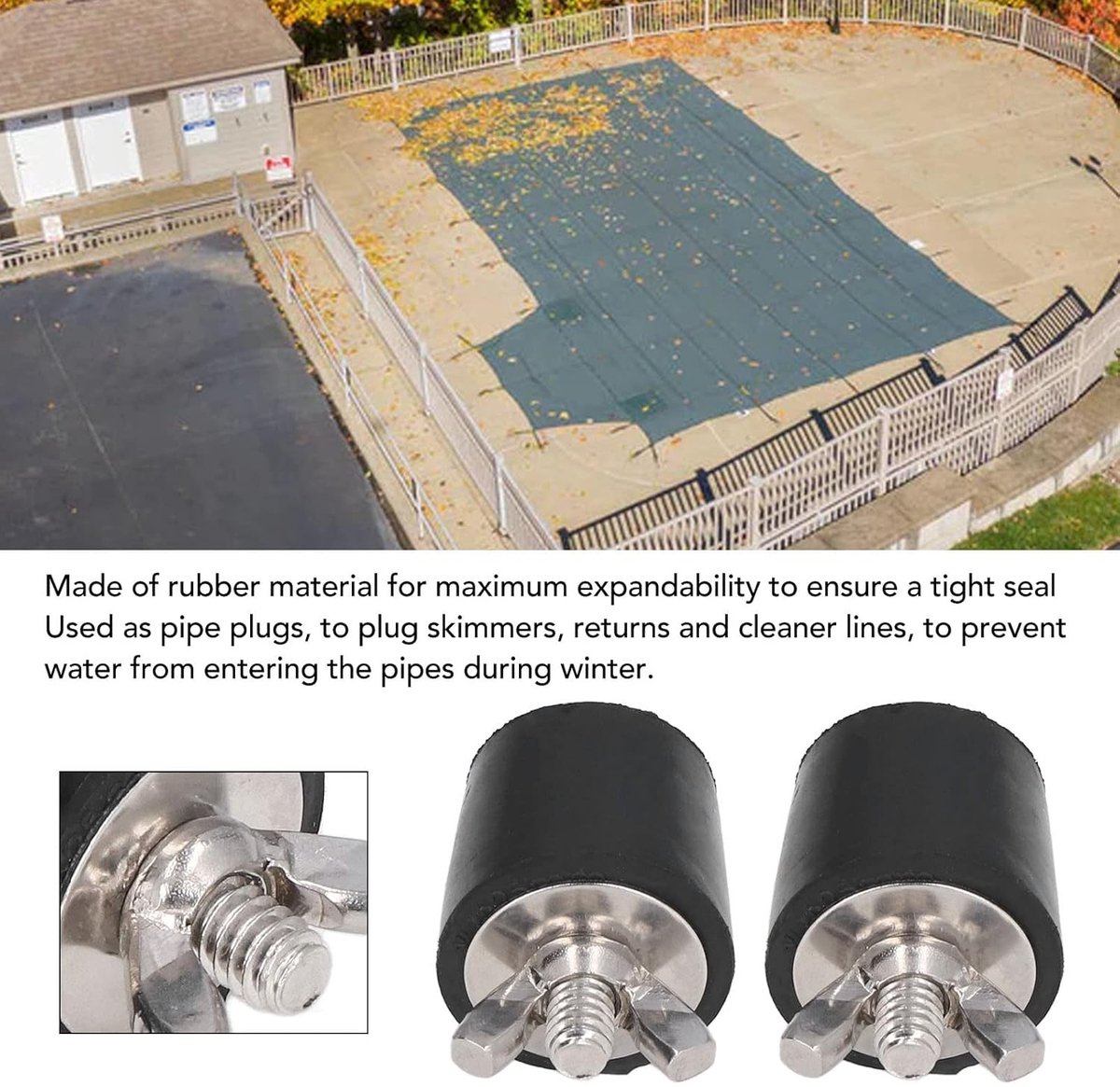 Winter Rubber Expansion Plug 25mm/1inch - 2 Stuks voor Afvoerleidingen en Waterdicht Afsluiten