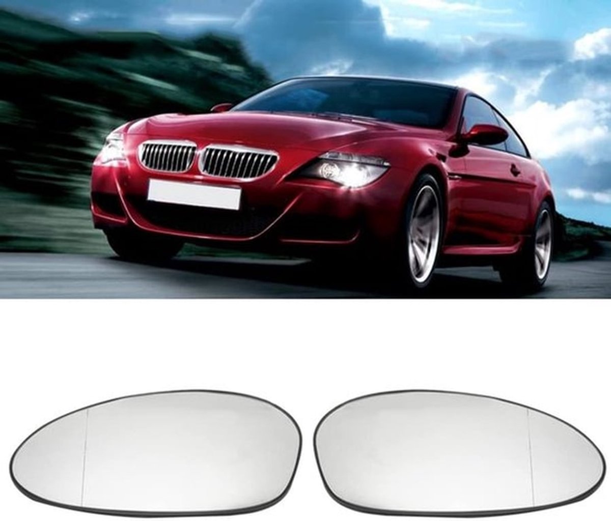 Spiegel met Verwarmingsfunctie - Rechter Achteraanzicht - Voor/BMW - E-serie - Glas/Kunststof - Onderdeelnummer 51167145267/51167145268 - Achteruitkijkspiegel
