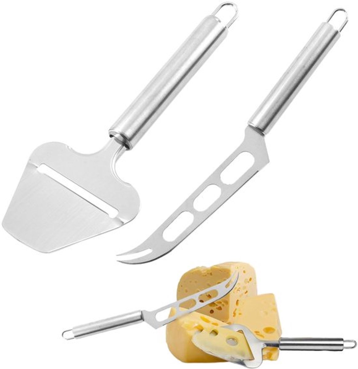 Kaasschaaf set van 2 - Kaasmes - Kaassnijder - Roestvrij staal - Vaatwasmachinebestendig - Ergonomisch ontwerp