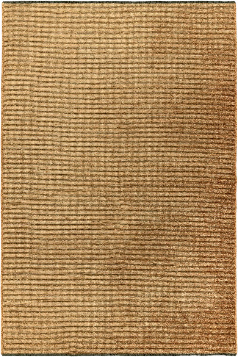 Padiro laagpolig vloerkleed 80 x 150 cm - goud - modern effen design - voor binnen en buiten - van polyester