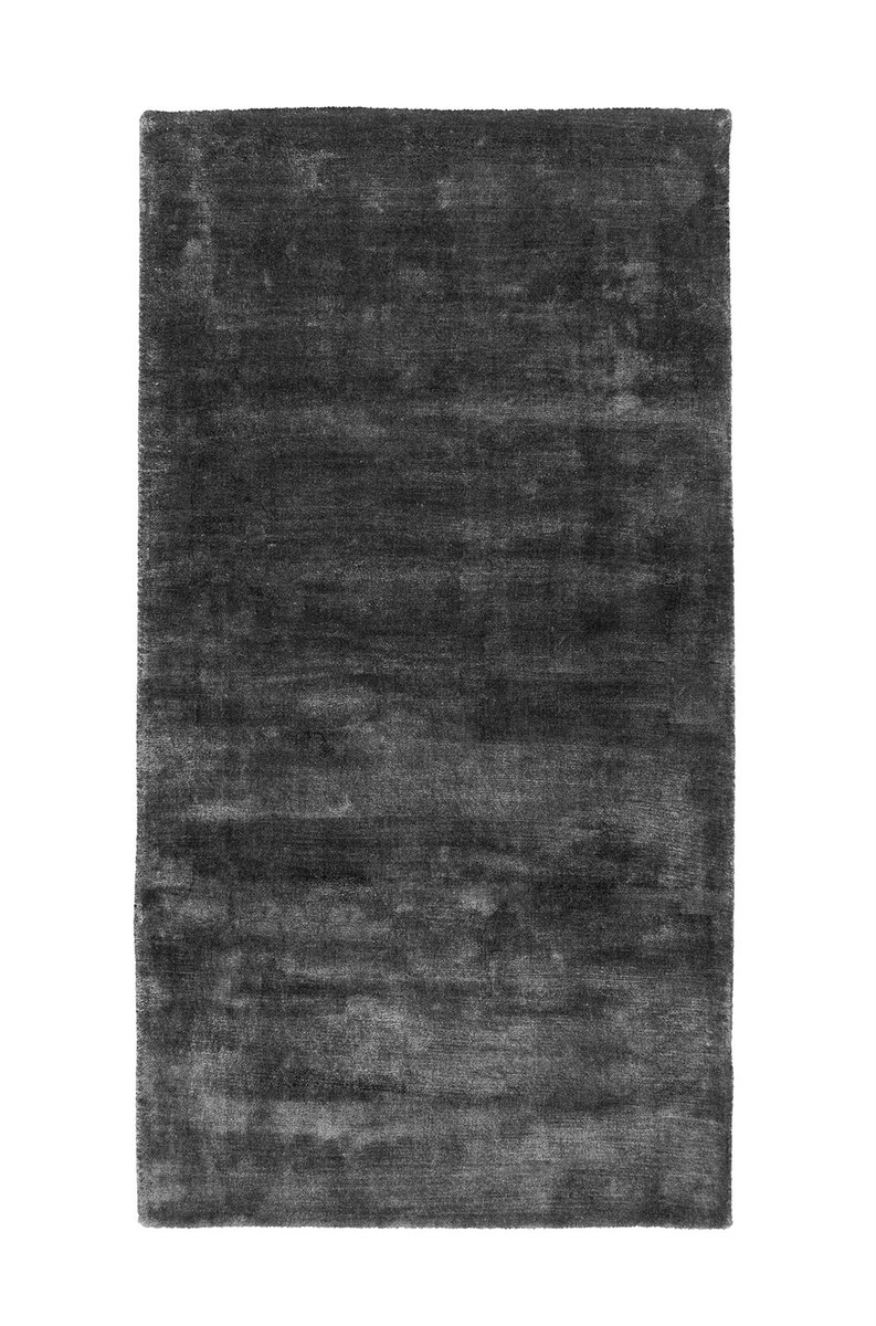 Padiro laagpolig vloerkleed 120 x 170 cm - grafiet - modern effen design - geschikt voor vloerverwarming - van viscose