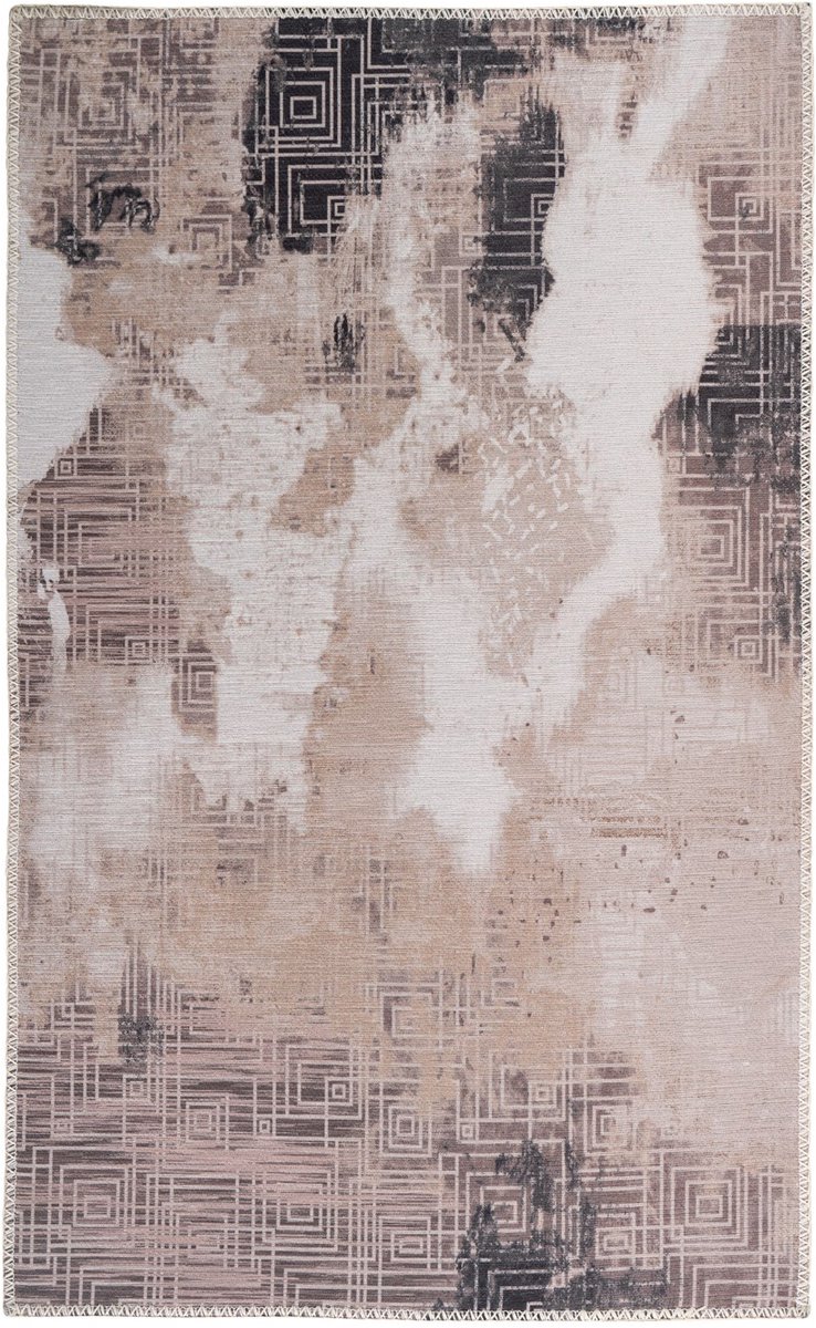 Padiro laagpolig vloerkleed 160 x 230 cm - crème - modern abstract design - geschikt voor vloerverwarming - van polyester