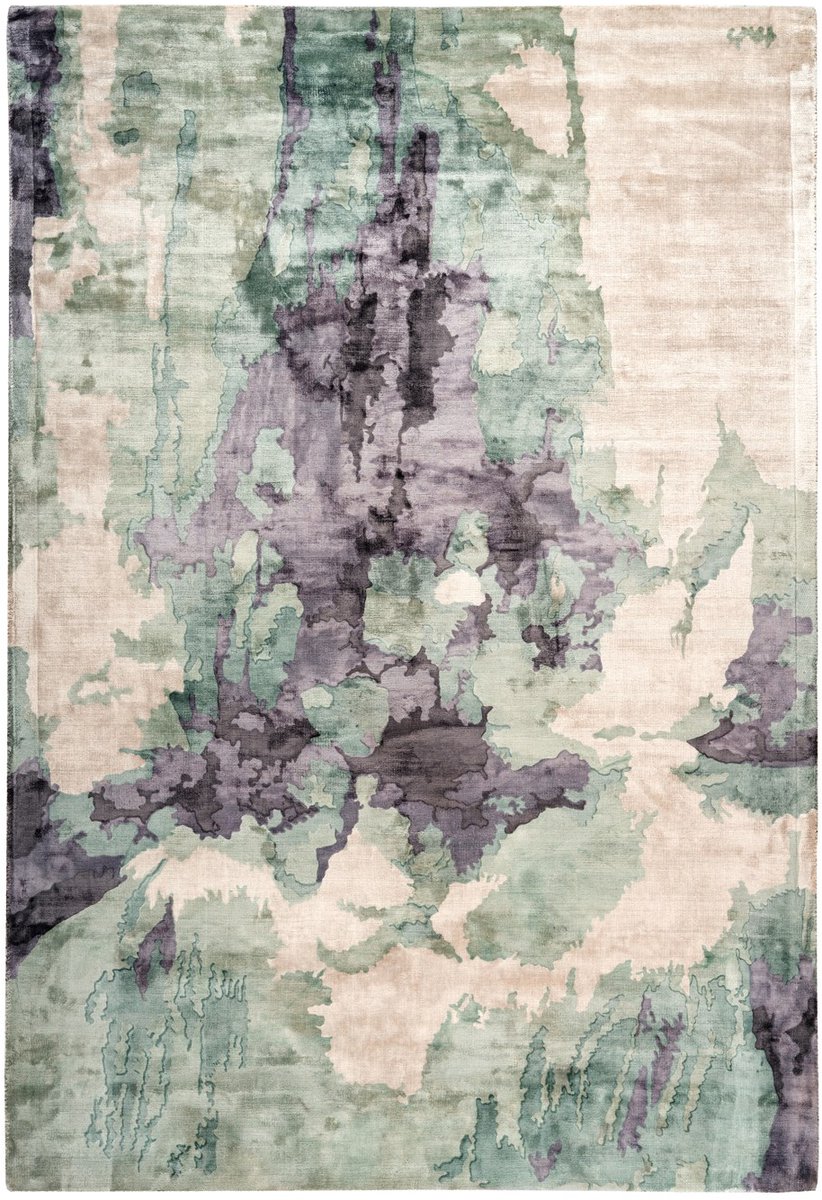 Padiro laagpolig vloerkleed 80 x 150 cm - meerkleurig - modern abstract design - geschikt voor vloerverwarming - van viscose