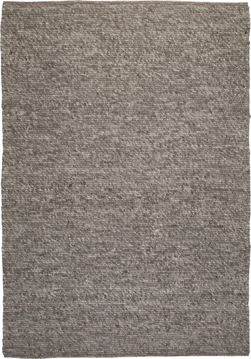 Padiro wollen vloerkleed 120 x 170 cm - zilver - modern effen design - geschikt voor vloerverwarming - van wol