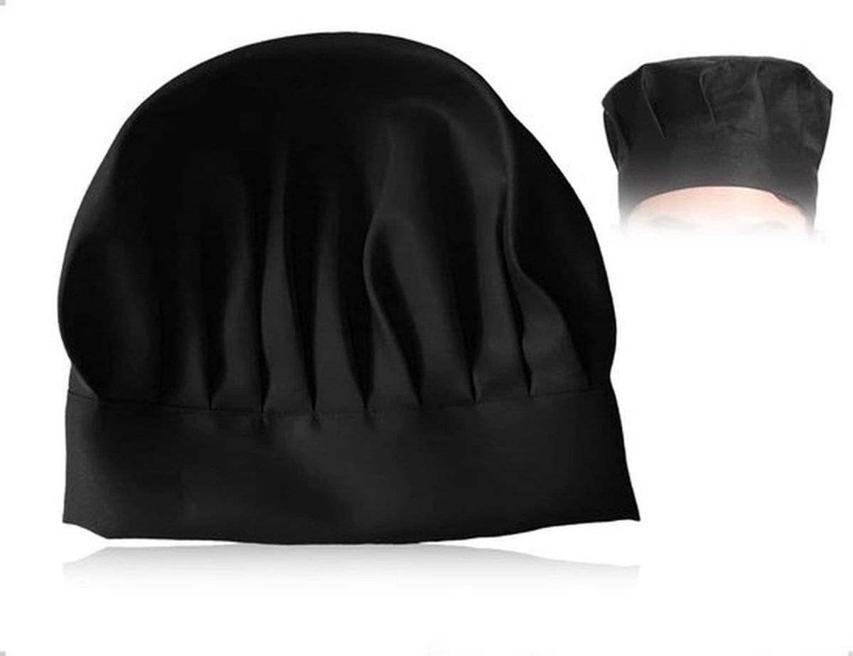 Kookmuts Verstelbaar - Zwart - Uniseks - Professionele Stijl - Comfortabel - Ademend Materiaal - Koksmuts