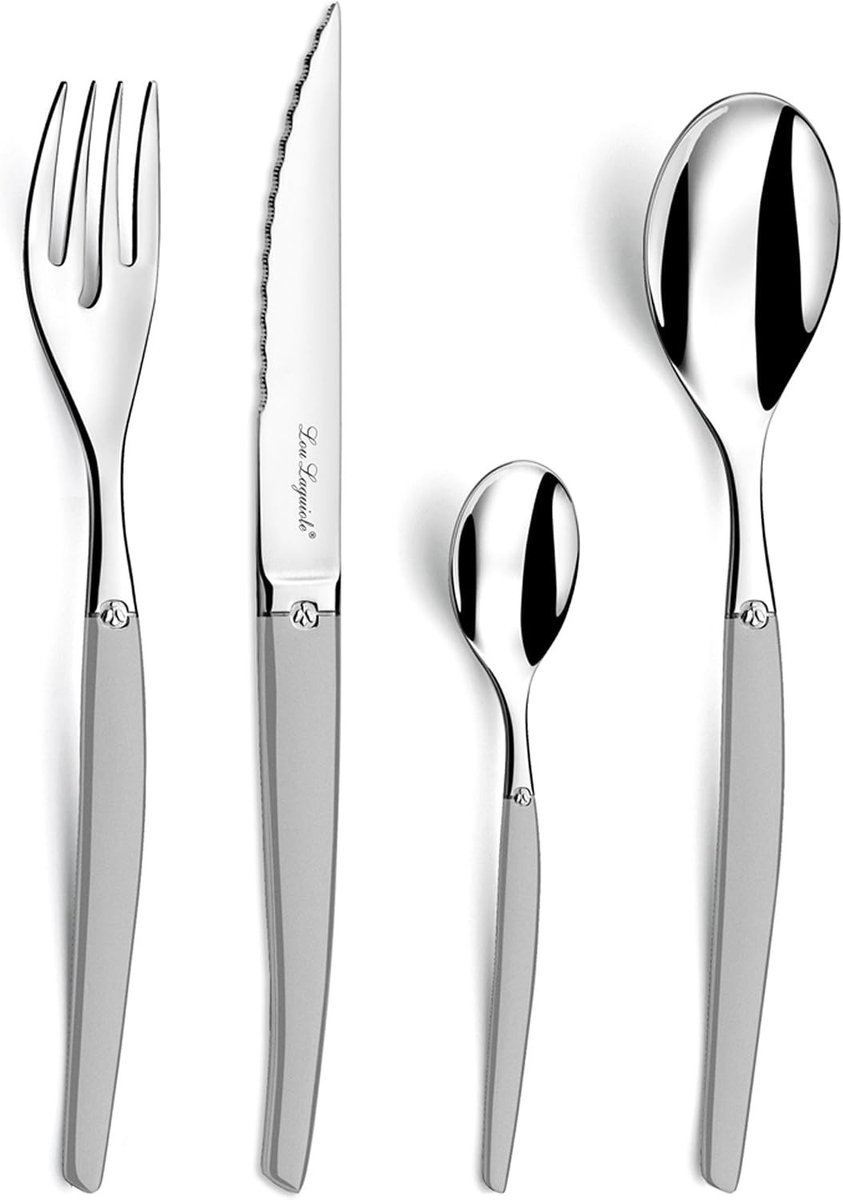 Steengoed dinerset - Zilver - 24-delig bestek voor 6 personen - RVS - Geschikt voor dagelijks gebruik