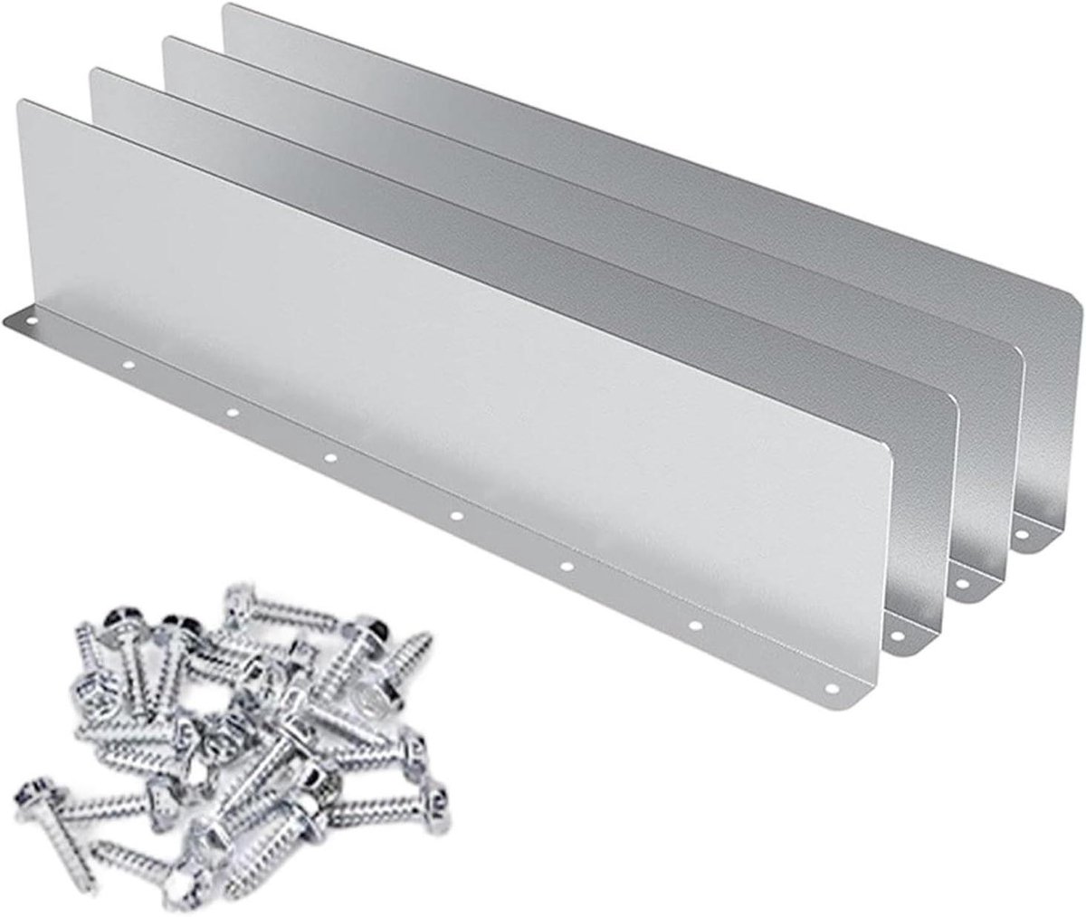 Dakgoot Spatbescherming - Regenpijp Omleider - Voorkom Waterschade - Roestvrij Aluminium - 40 x 9 cm - Aluminiumkleur