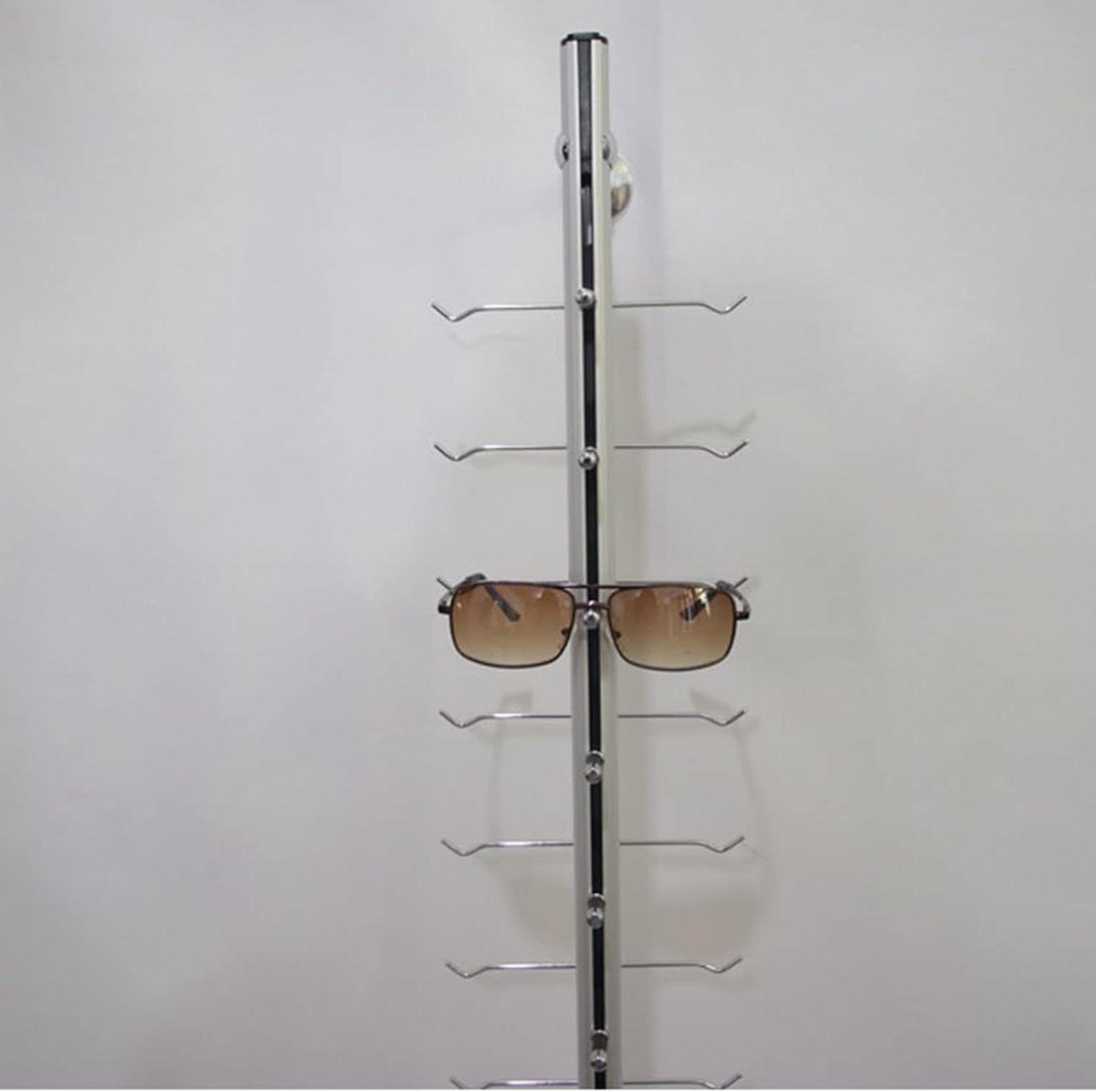Wandgemonteerde Brillenhouder - Brillenrek Aluminium - Brillen Presenteren - Grote Capaciteit - 1.2m - Zilverkleurig