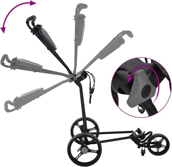 Golf trolley - Golf caddy handkar - Golf uitrusting vervoeren - Vouwbaar robuust frame van GOLF — afbeelding 5
