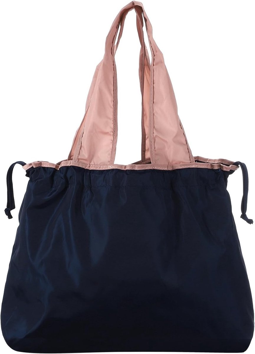 Wasbare boodschappentassen met handgrepen, opvouwbare en herbruikbare tas voor winkelen, marineblauw, 14,3 x 13,4 inch, duurzame draagtas voor mannen en vrouwen