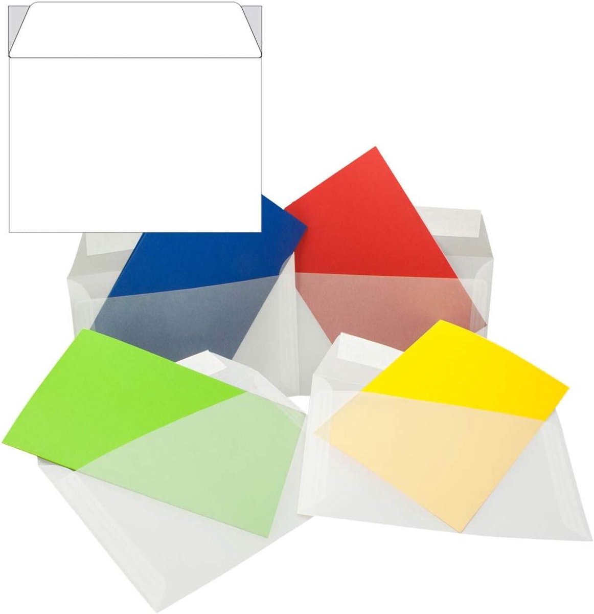 Transparante Enveloppen - Witte Doorzichtige - Kaarten Versturen - Met Kleefstrip - DIN B6 12x18cm - Transparant Wit