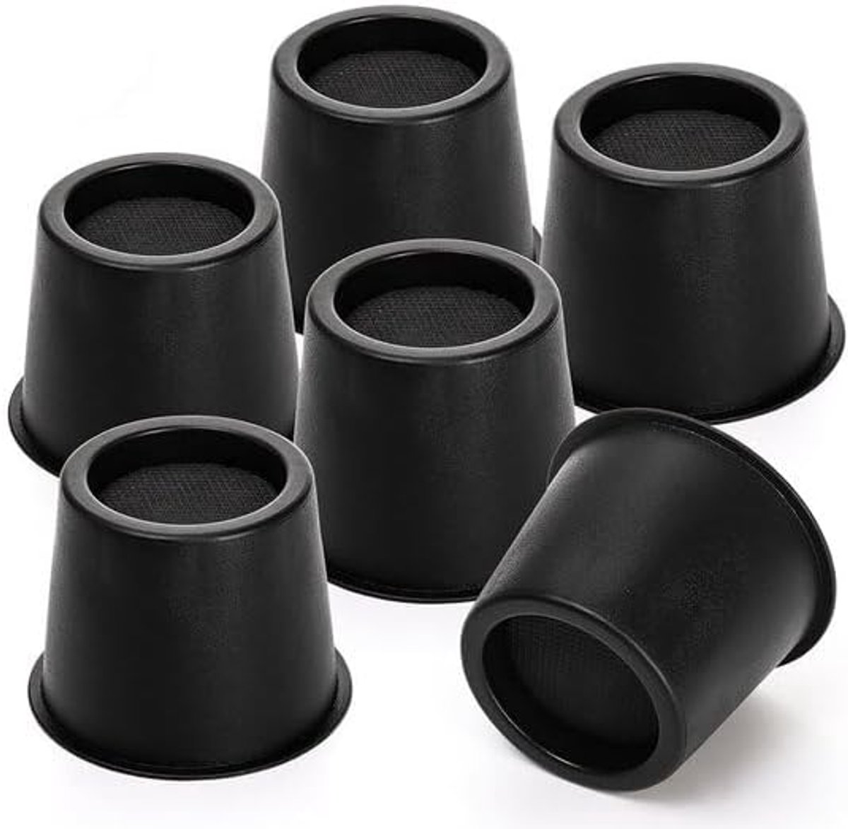 Meubelverhogers Rond – Set 6-delig – 7.6 cm Hoog – Antislip – Geschikt voor Poten tot 7.6 cm – Bed - Tafel - Stoel - Kast - Verhogers - 499 kg Draagkracht - Zwart